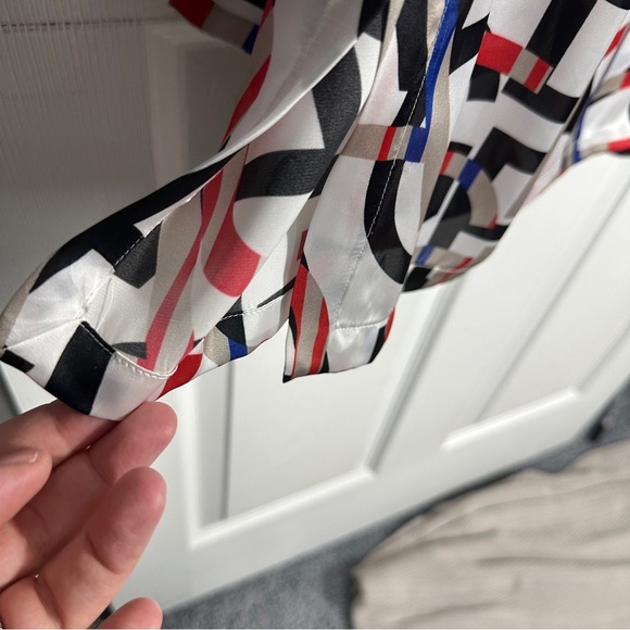 Vintage Maria Rinaldi "alphabet" tunic top, size 14, polyester, office, teacher - Picture 9 of 11